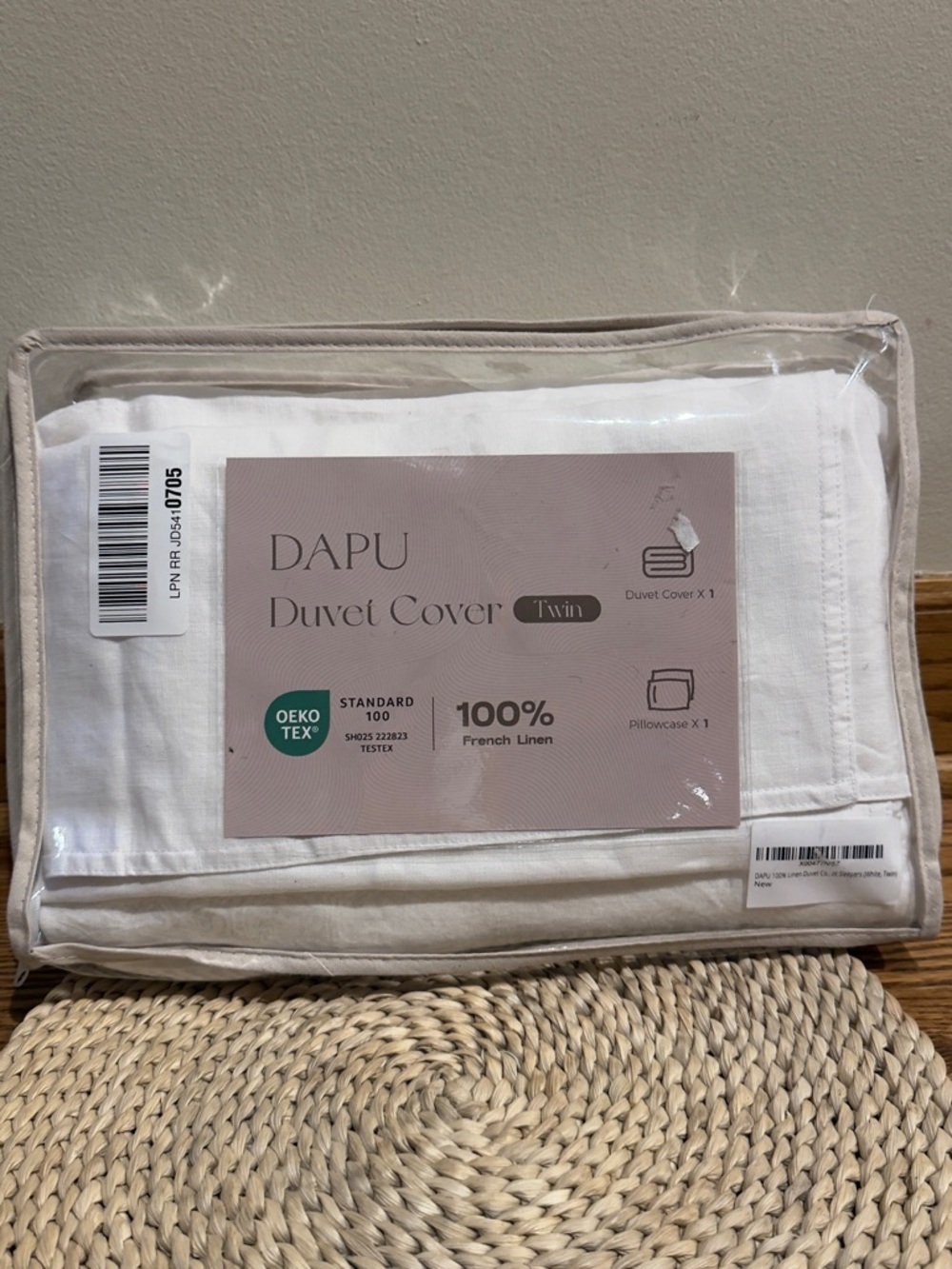 DAPU duvet cover twin 
White , 100%french linen